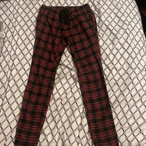 PacSun Mens red plaid jogger straight size S